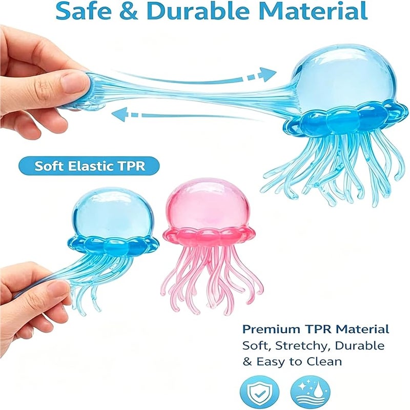 QITAI Jellyfish Squeeze Toys, Drop Malt Sugar Balls Relieve Stress, Sensory Toy with a Super Solid Squish for Adult, Squishy Ultra Squishy and Moldable Slow Rise (Blue) - Image 3