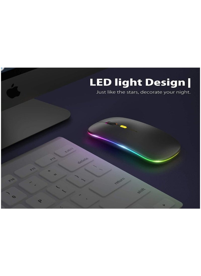Generic Wireless Bluetooth Mouse Rechargeable Slim LED Mouse  - Image 3