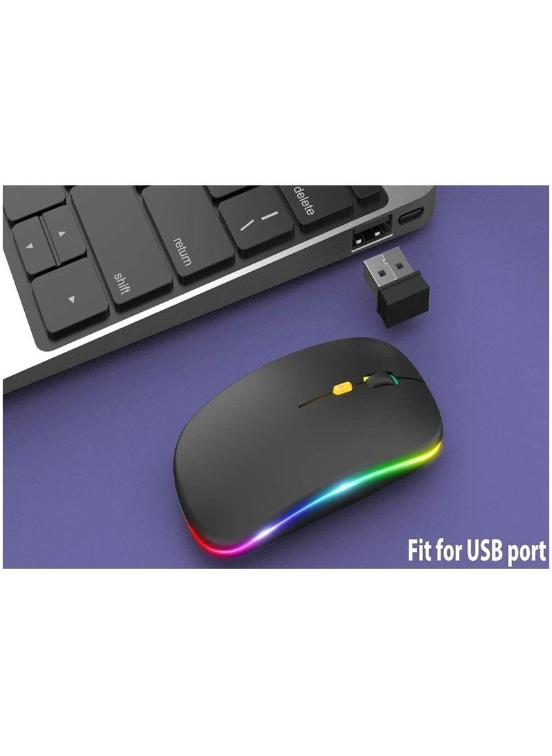 Generic Wireless Bluetooth Mouse Rechargeable Slim LED Mouse  - Image 1