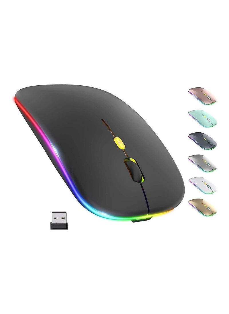 Generic Wireless Bluetooth Mouse Rechargeable Slim LED Mouse  - Image 2