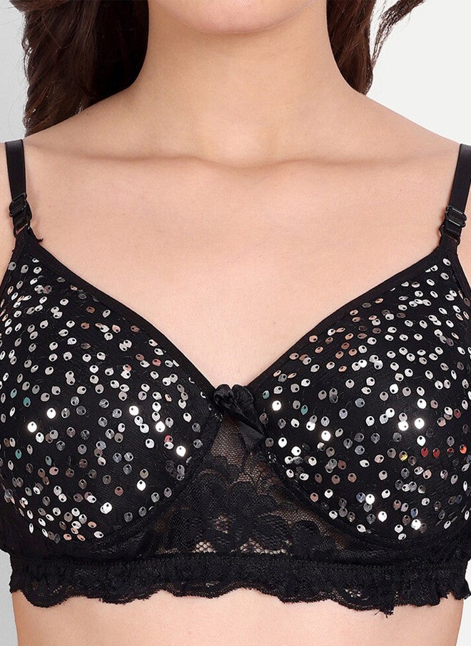 FIMS Black Floral Lightly Padded Everyday Bra - Image 5