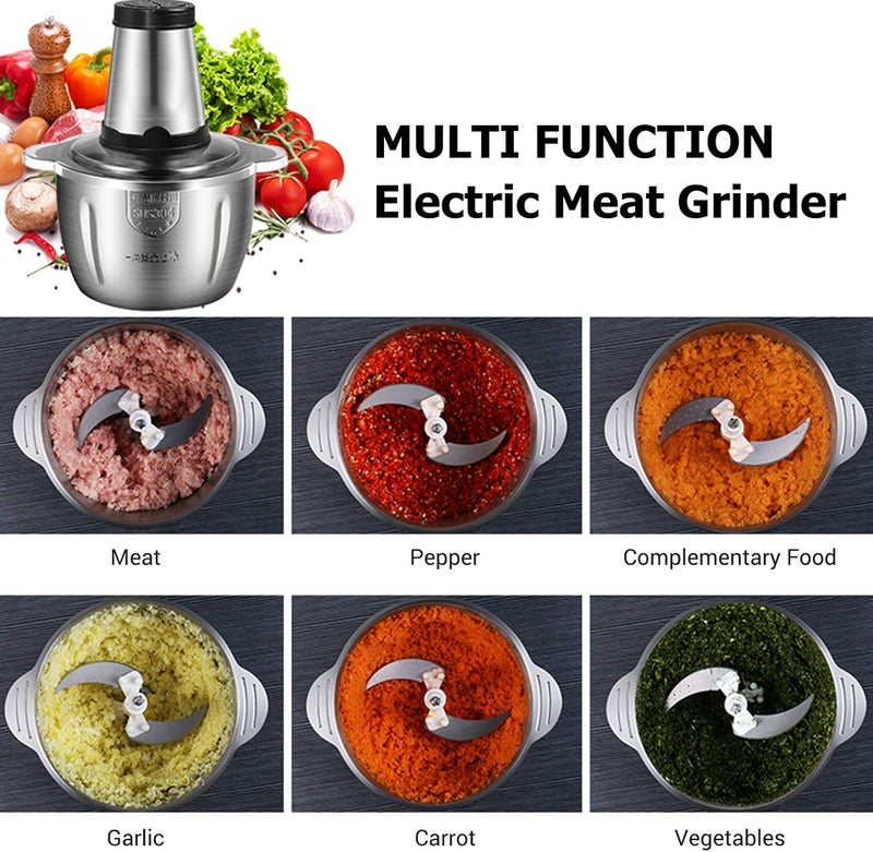moobody Electric Meat Grinder 2L Multi Function Stainless Steel Food Processor for Meat Vegetables - Image 5
