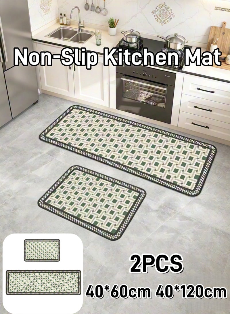 Aimayapet 2PCS Kitchen Mats Kitchen Rugs Set Non-Slip Waterproof Kitchen Mats xtra Soft and Absorbent Floor Mats Quick Drying Standing Mat for Kitchen, Bath, Office, Laundry(40*60cm+40*120cm) - Image 1
