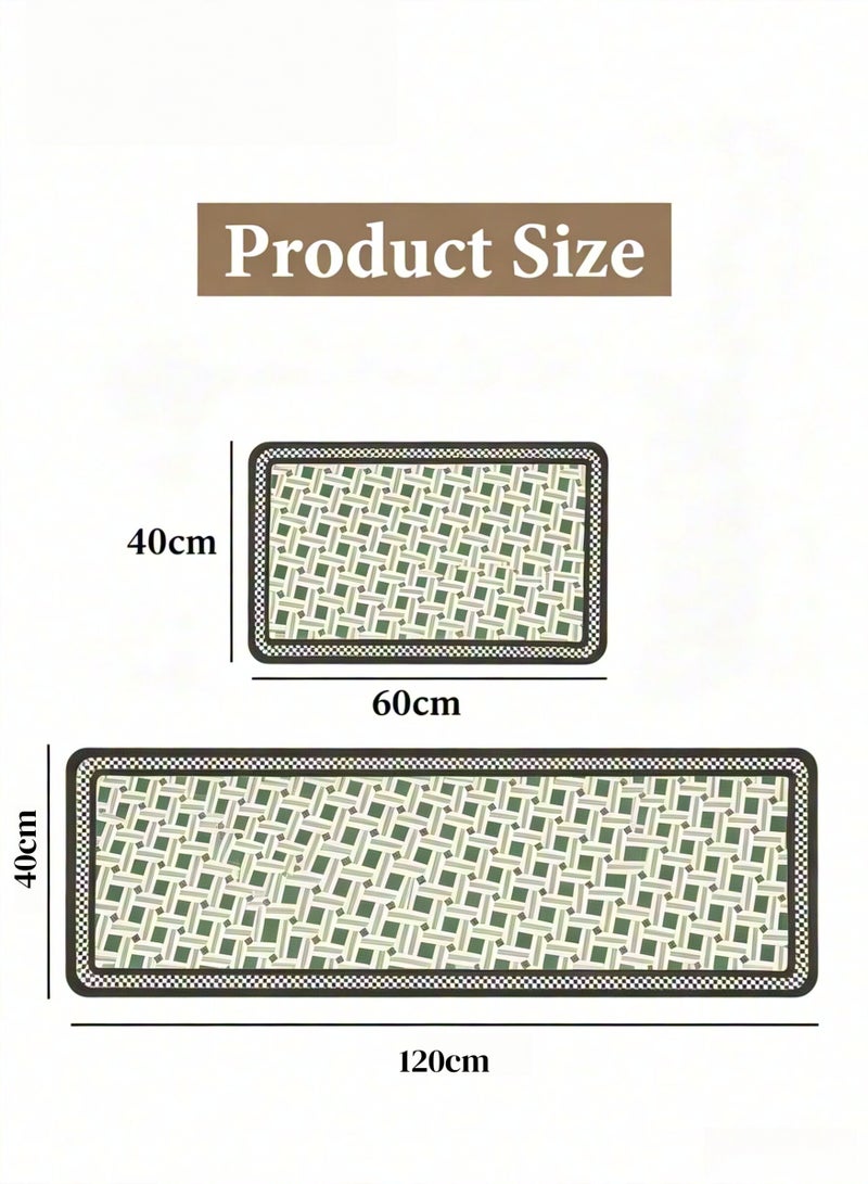 Aimayapet 2PCS Kitchen Mats Kitchen Rugs Set Non-Slip Waterproof Kitchen Mats xtra Soft and Absorbent Floor Mats Quick Drying Standing Mat for Kitchen, Bath, Office, Laundry(40*60cm+40*120cm) - Image 2
