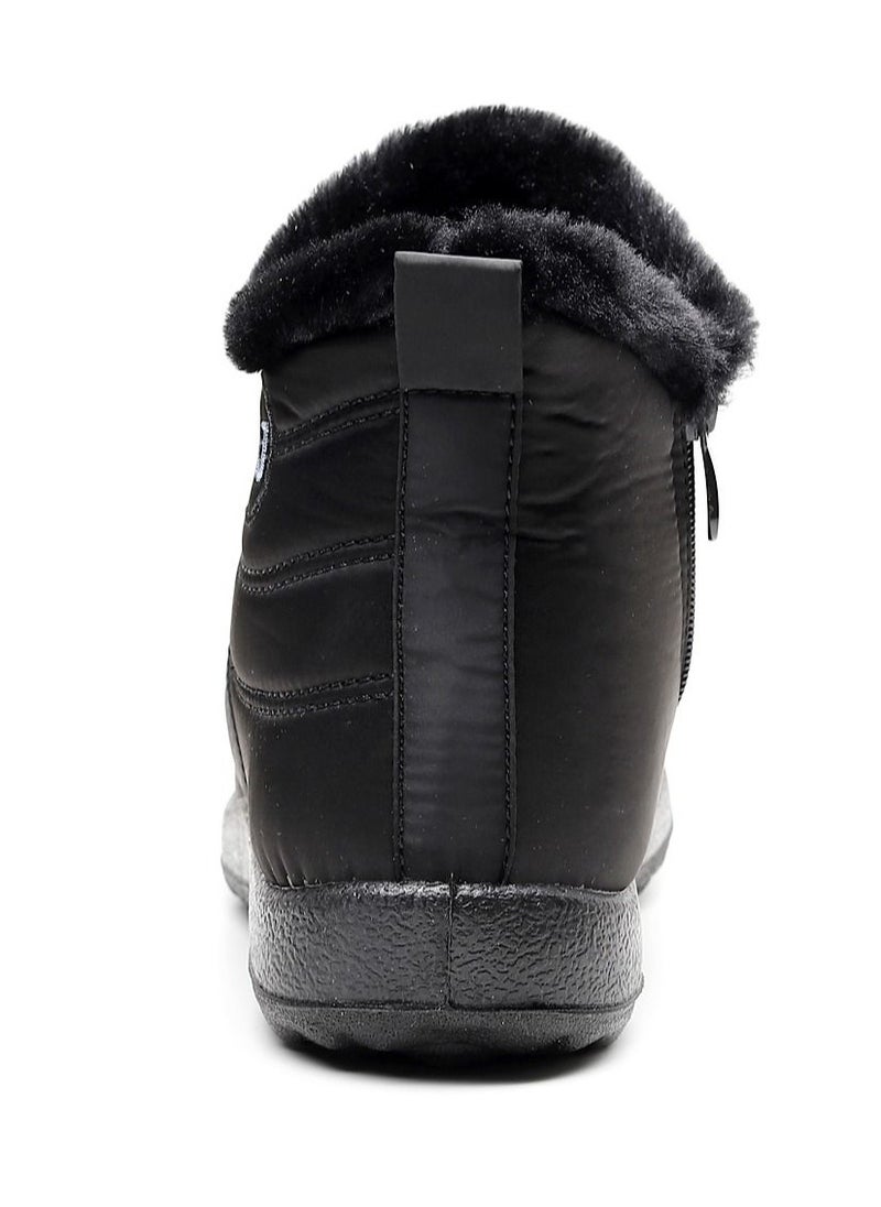 Loquat - Ankle Boots Thermal Waterproof Cotton Boots Black - Image 1