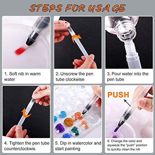 AROIC 48 Colors Watercolor Paint Set,Washable Water Color Paint KiTs with Refillable Water Brush Pens Travel Art Kit for Kids, Beginners & Artists Birthday Gift for Children & Art Lovers - Image 4