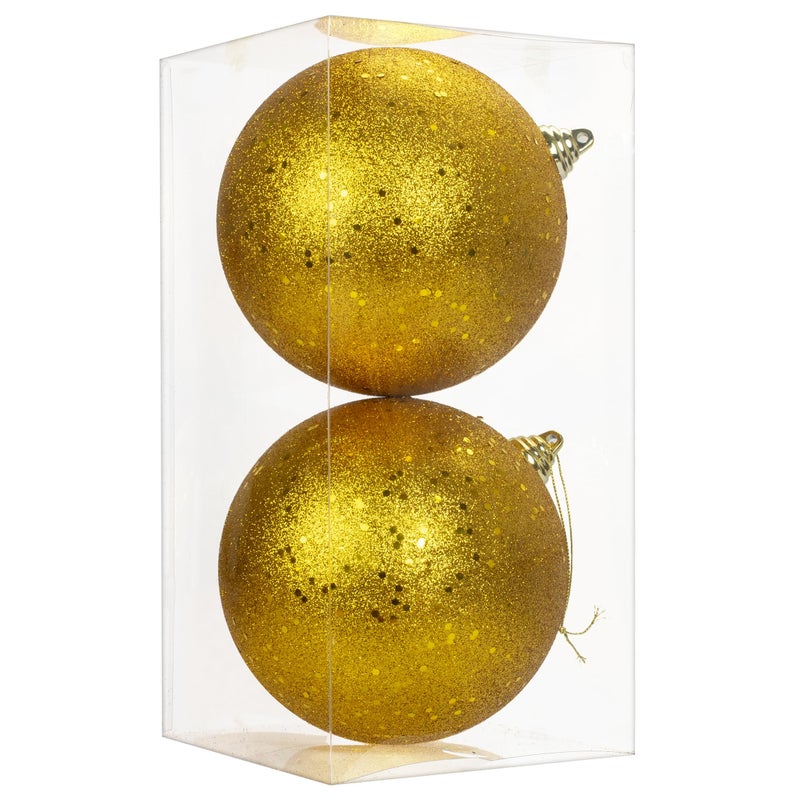 Christmas Ornaments Balls 59 Large Christmas Decorations Xmas Tree Shatterproof Big Gold Christmas Ball Ornaments with Hanging Loop for Wedding Holiday Halloween Party Indoor Outdoor Decor 2 Pcs