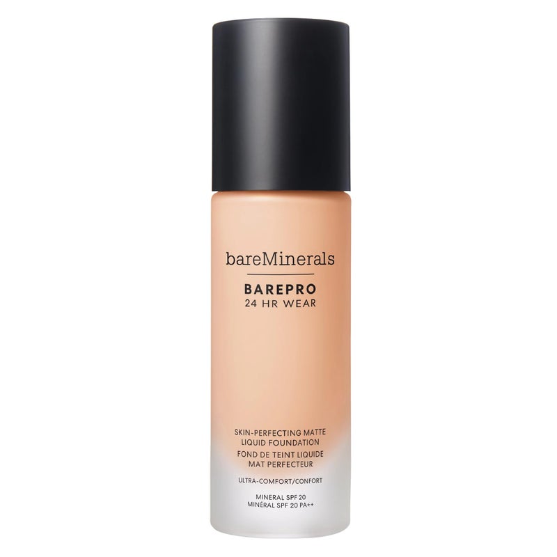 bareminerals Barepro 24HR Wear Matte Liquid Foundation Mineral SPF 20, Full Coverage Foundation Makeup for Mature Skin, Oil-Free, Vegan - Image 1