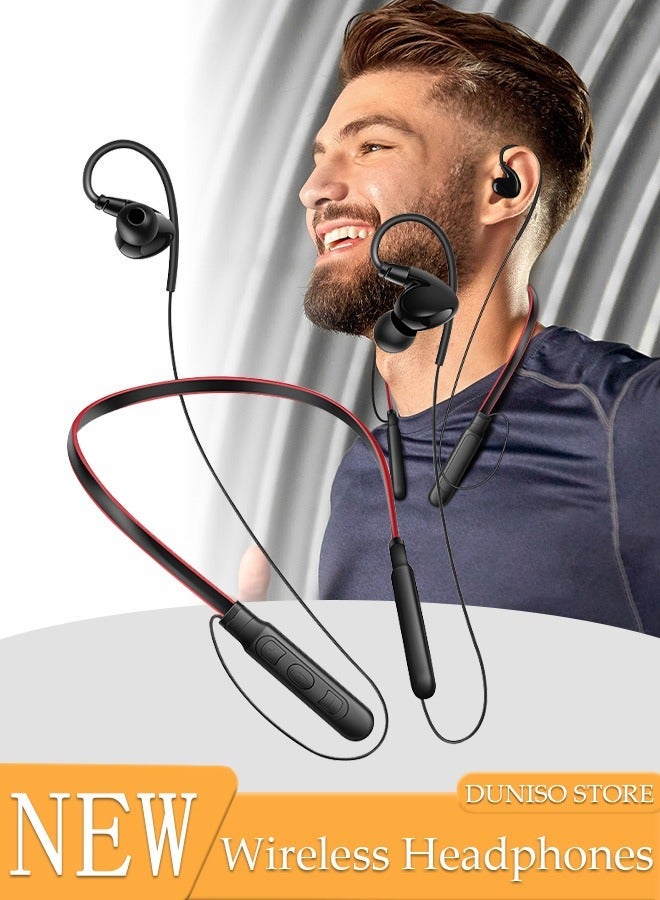 DUNISO Neckband Bluetooth Headphones IPX5 Sweatproof HiFi Deep Bass Gym Headset with Microphone for Phone Call Music Sports Bluetooth V5.1 Headset - Image 1