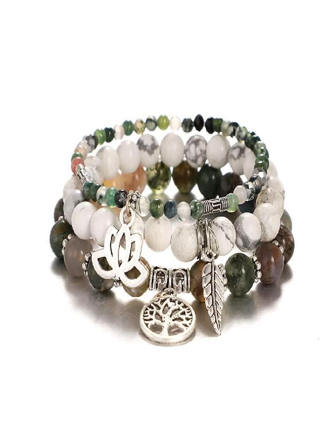 UEUC UEUC Tree of Life Yoga Healing Stone Bracelets,Multilayer Lotus Chakra Stone Reiki Bracelet Sets,Anxiety Crystal Natural Stone,for Women Stress Relief  - Image 1