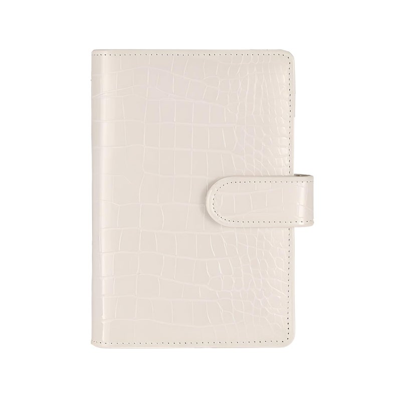 eleger A6 6 Ring Budget Binder - Crocodile Pattern Leather Notebook Binder, Small Refillable Planner Cover with Magnetic Buckle, Blue - Image 5