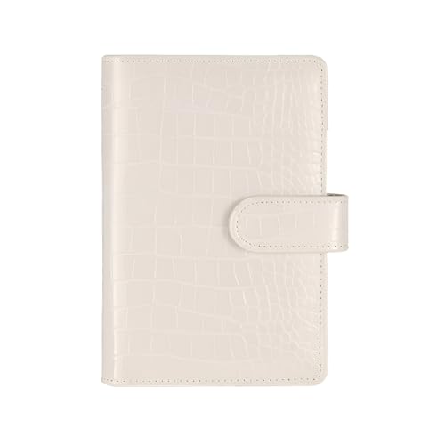 eleger A6 6 Ring Budget Binder - Crocodile Pattern Leather Notebook Binder, Small Refillable Planner Cover with Magnetic Buckle, Blue - Image 1