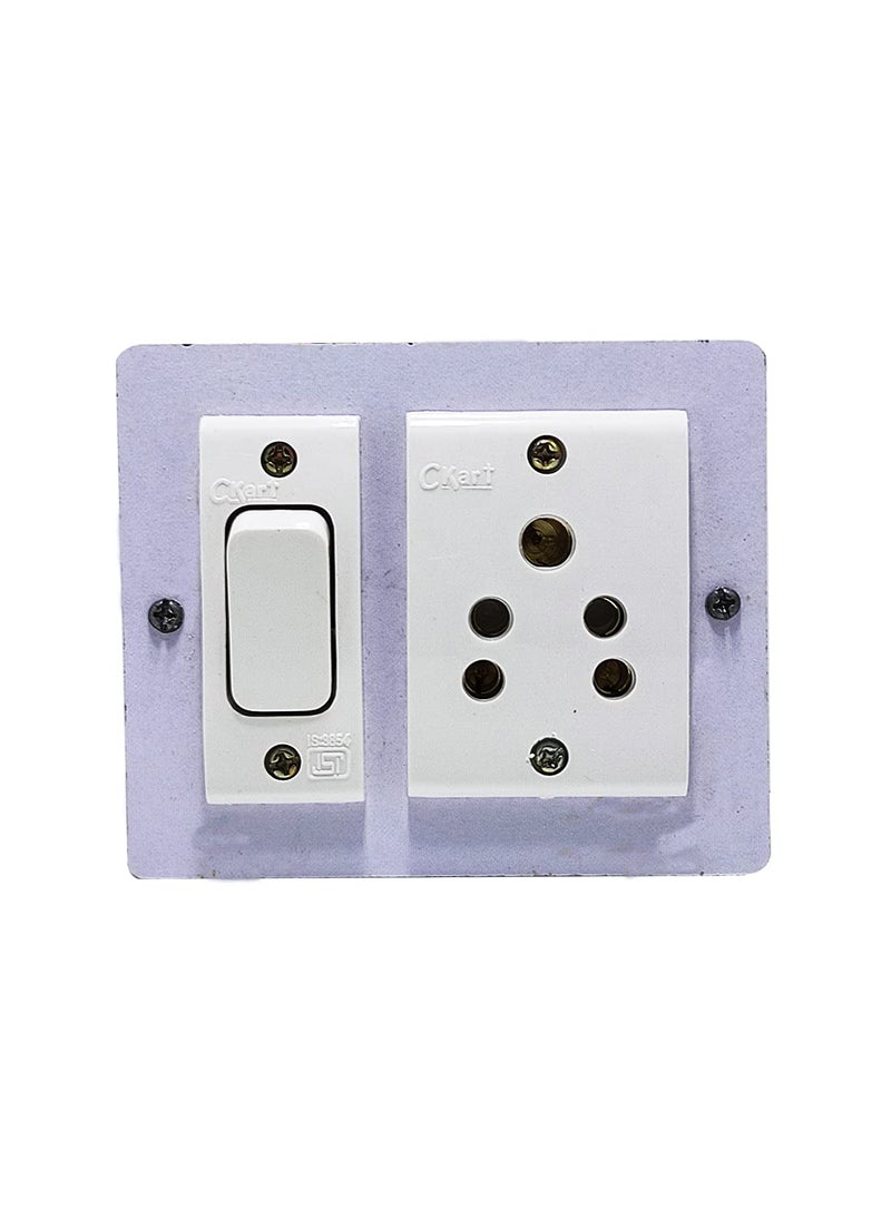SKYWELL - Skywell Wooden Material Portable Electric Switch Board Spy Guard Extension Board 1 Switch1 Plug 5meter Wire with 1 Attached 3 Pin Power Plug - Image 1