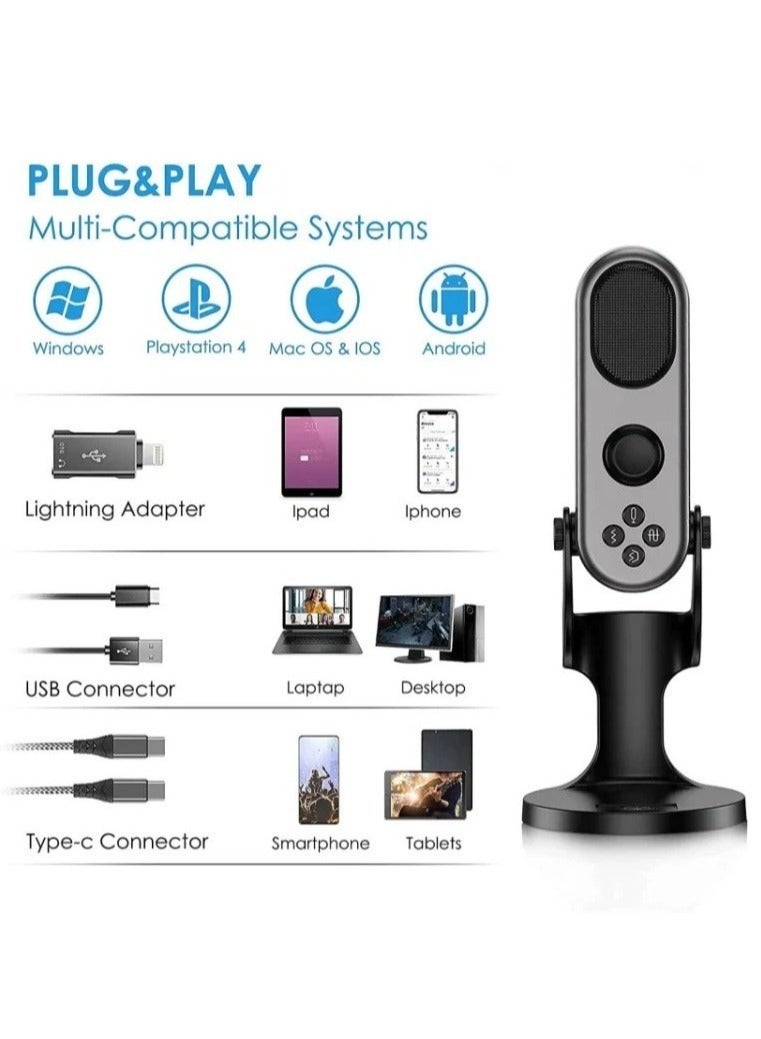 JMARY MC-PW7 USB DESKTOP CARDIOID NOISE REDUCTION MICROPHONE - Image 2