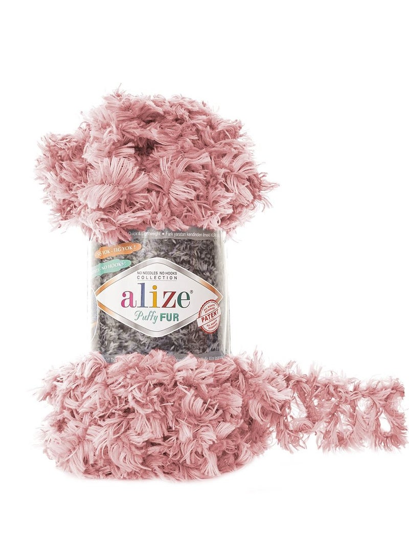 أليز غزل ناعم فراء وردي