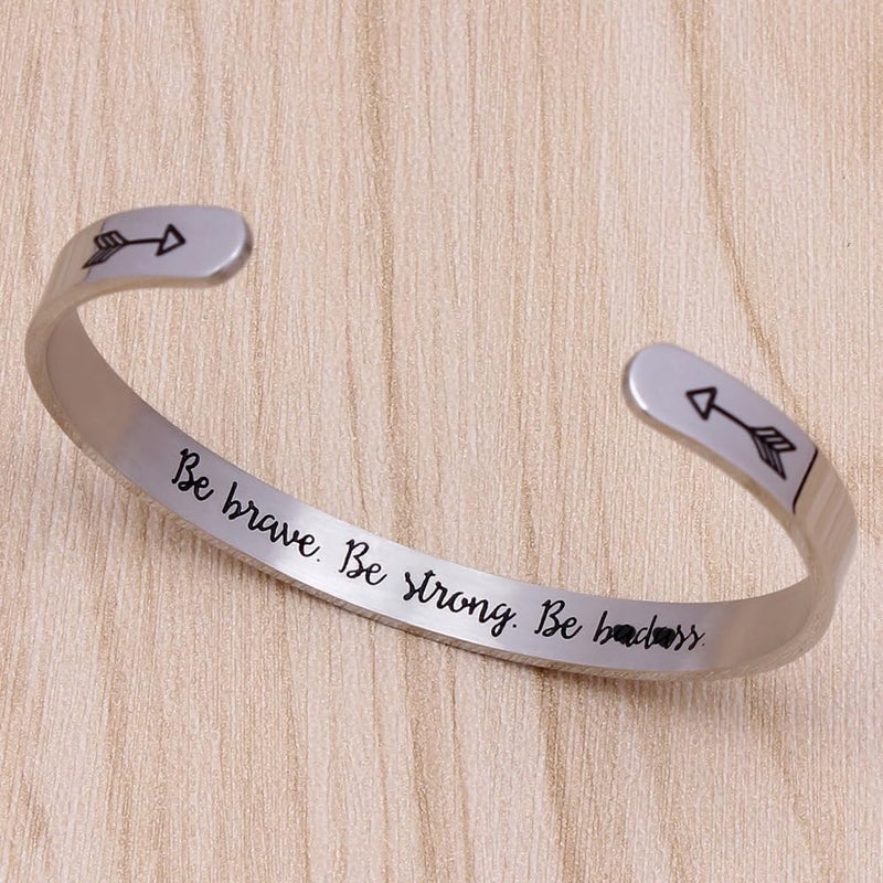 Btysun Inspirational Bracelets for Women Friend Bracelets Cuff Bangle Personalized Mantra Quotes Engraved Jewelry Women Gifts for Christmas - Image 2