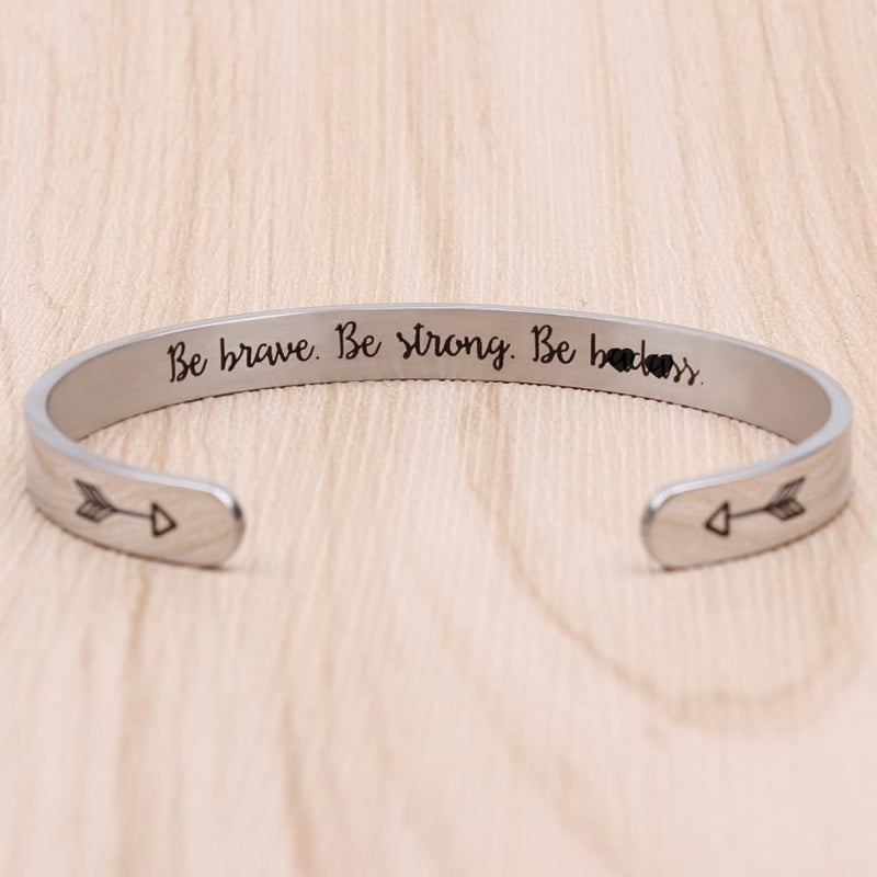 Btysun Inspirational Bracelets for Women Friend Bracelets Cuff Bangle Personalized Mantra Quotes Engraved Jewelry Women Gifts for Christmas - Image 3