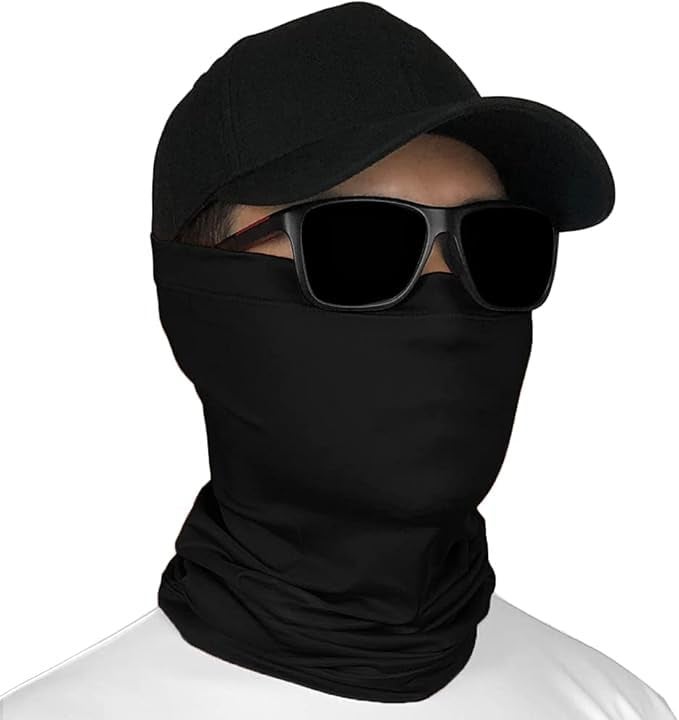 ZIBELL Neck Gaiter Face Mask, Black Breathable Bandana, Sun Protection Multipurpose Headband (1) - Image 1