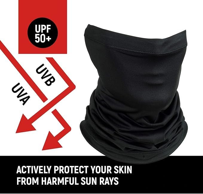 ZIBELL Neck Gaiter Face Mask, Black Breathable Bandana, Sun Protection Multipurpose Headband (1) - Image 2
