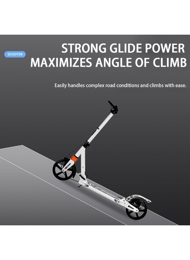سكوتر الركل للأطفال/الفتيان/البالغين، سكوتر قابل للطي مع 3 ارتفاعات قابلة للتعديل وعجلات كبيرة 20 سم، سكوتر حضري ممتص للصدمات مع مكابح قرصية بسعة 100 كجم، YS-CT888 - Image 4