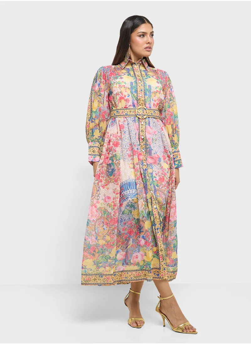 خزانة Floral Print Dress