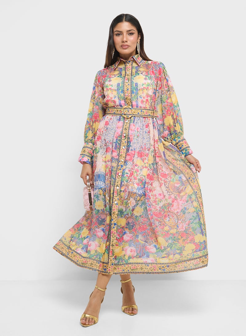 Khizana Floral Print Dress - Image 4