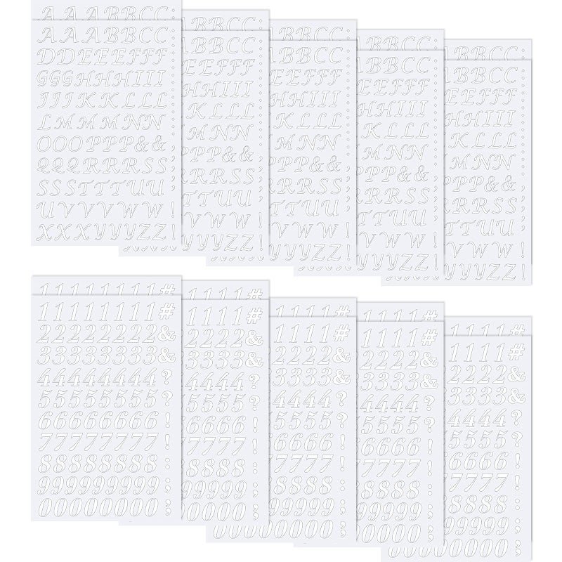 1880 Pcs Iron on Letter and Number 075 Inch AZ Heat Transfer Letter Number 20 Sheet Adhesive 09 Alphabet DIY Fabric Vinyl for Clothing Printing DecorWhite