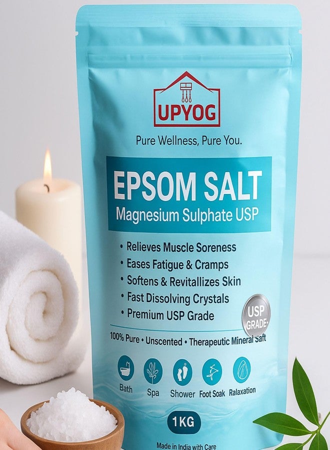 UPYOG Epsom Salt Ancient Minerals Magnesium Bath Flakes | Natural Alternative to Epsom Salt | Pure Magnesium Sulphate Crystals for Relaxation, Stress Relief & Muscle Recovery | 1 kg Pack - Image 3