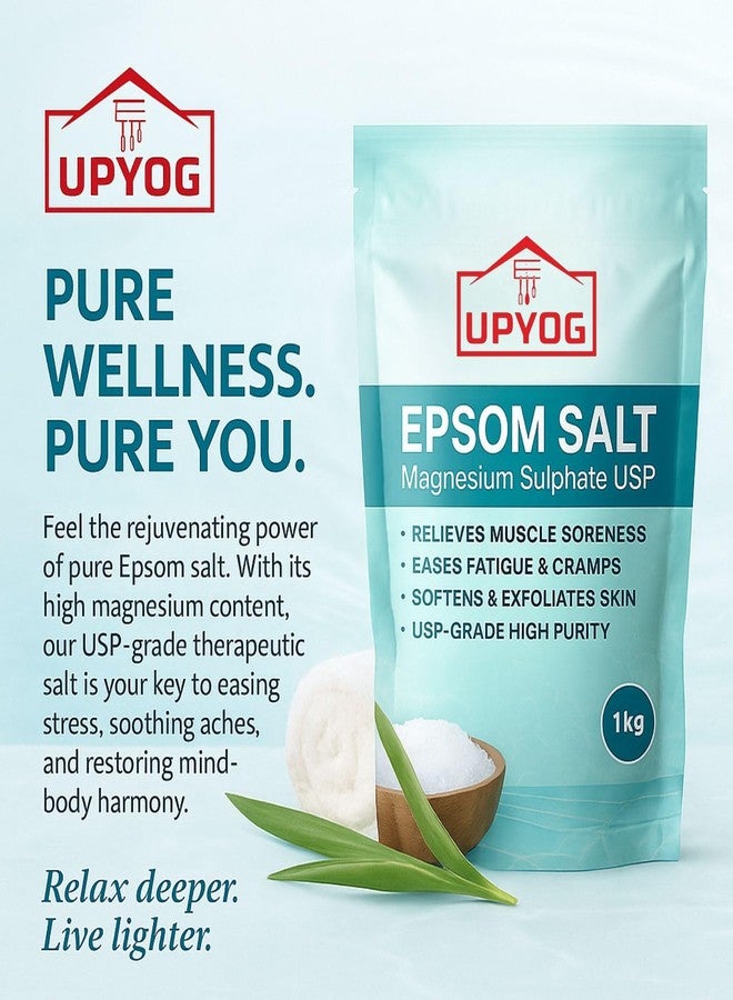 UPYOG Epsom Salt Ancient Minerals Magnesium Bath Flakes | Natural Alternative to Epsom Salt | Pure Magnesium Sulphate Crystals for Relaxation, Stress Relief & Muscle Recovery | 1 kg Pack - Image 2