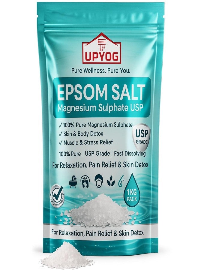 UPYOG Epsom Salt Ancient Minerals Magnesium Bath Flakes | Natural Alternative to Epsom Salt | Pure Magnesium Sulphate Crystals for Relaxation, Stress Relief & Muscle Recovery | 1 kg Pack - Image 1