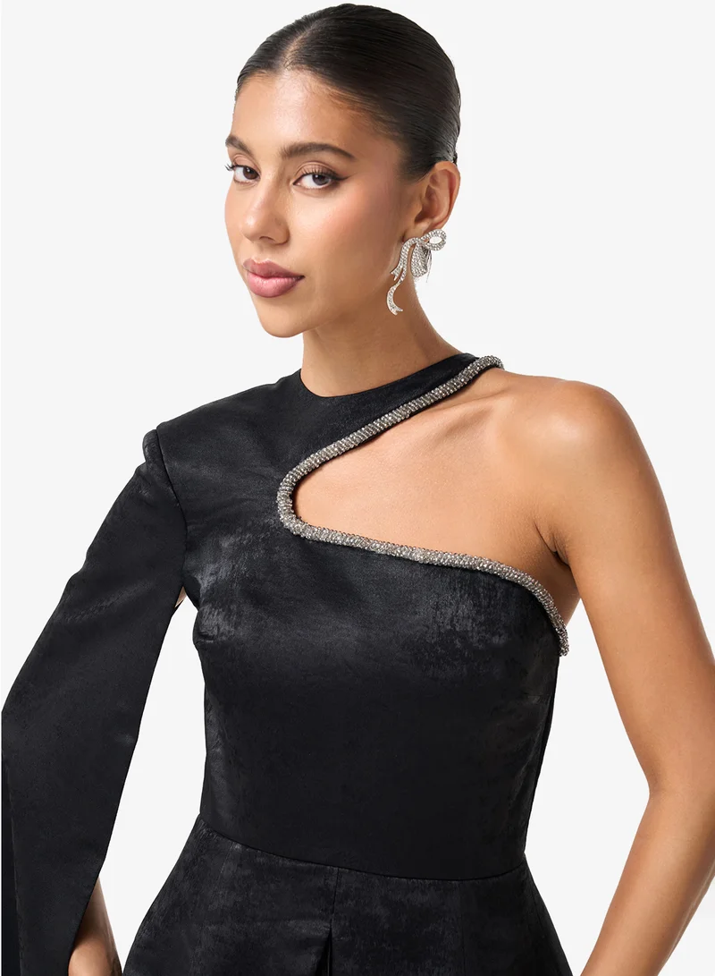 Threadz by Ajooni  One Shoulder Maxi Dress for Women | Best Price UAE