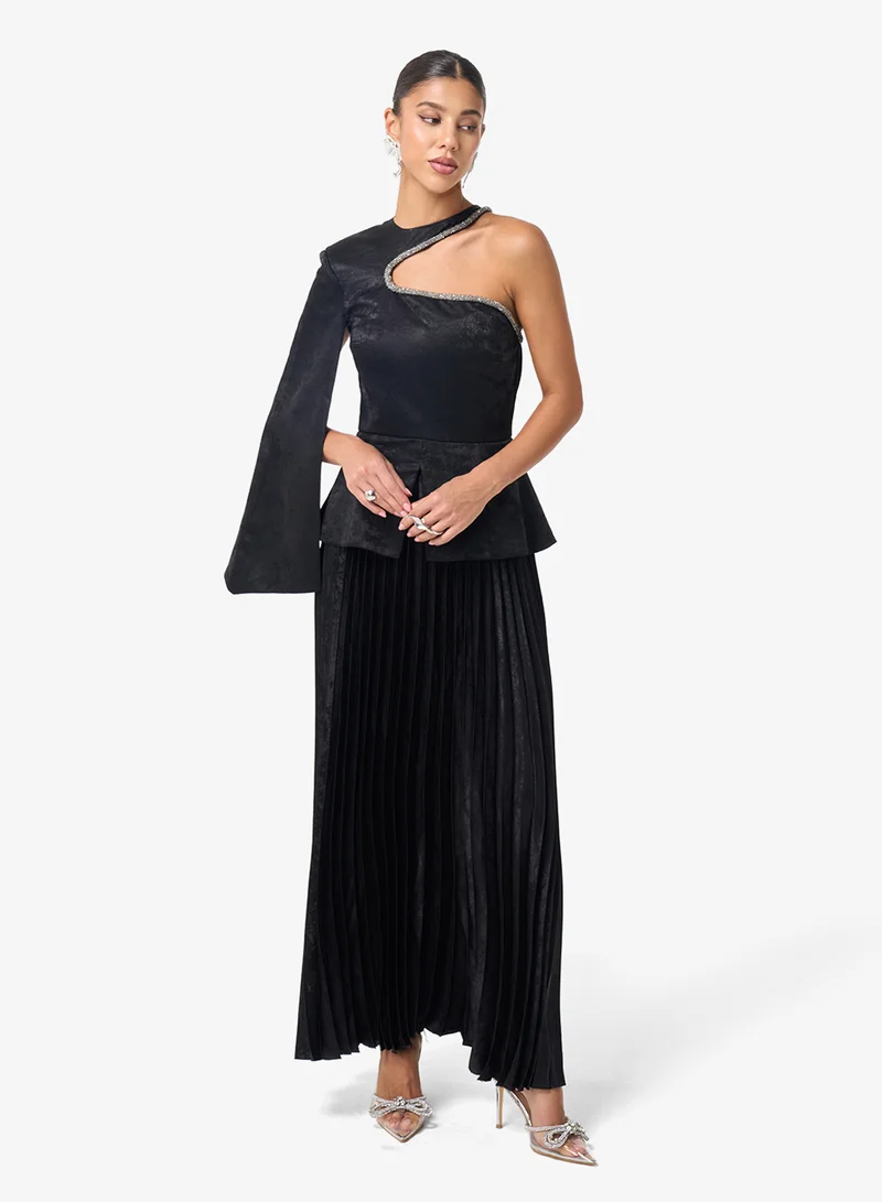 Threadz by Ajooni  One Shoulder Maxi Dress for Women | Best Price UAE