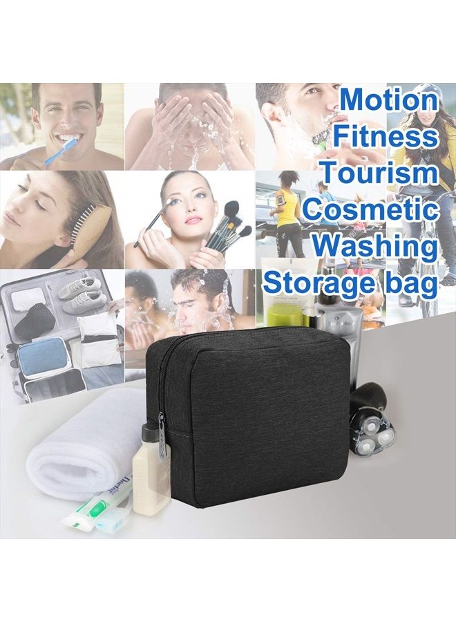 E-Tree 9.8 inch Canvas Zippered Cosmetic Travel Bag, Makeup Carrying Case, Mini Packing Cube, Compliant Bag, Toiletry Carry Pouch Small Organizer, Black - Image 5