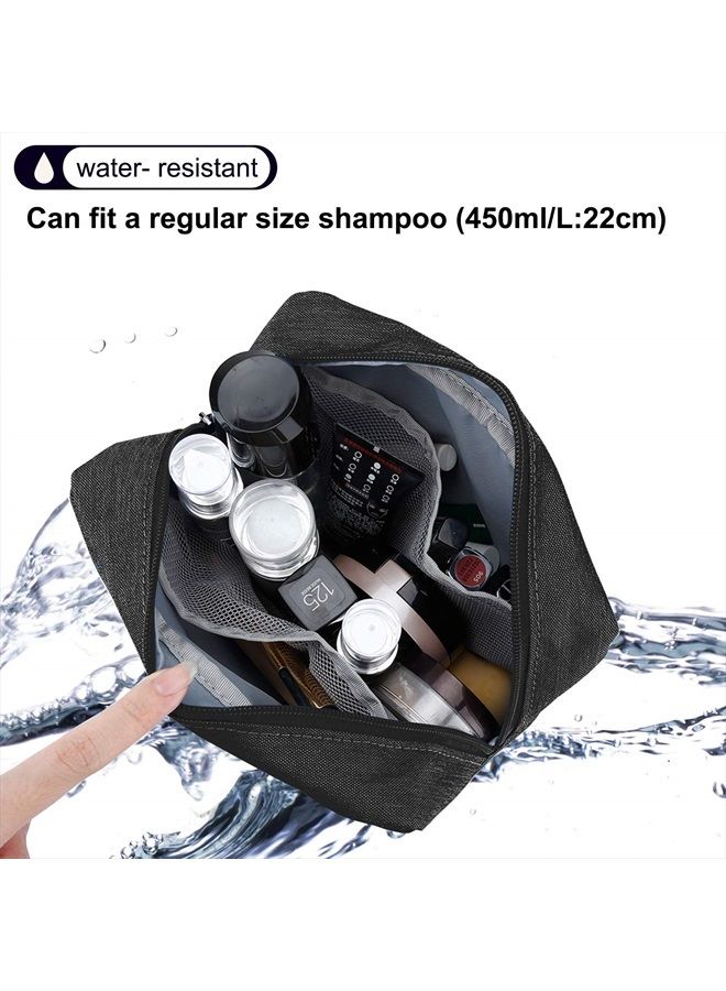 E-Tree 9.8 inch Canvas Zippered Cosmetic Travel Bag, Makeup Carrying Case, Mini Packing Cube, Compliant Bag, Toiletry Carry Pouch Small Organizer, Black - Image 2
