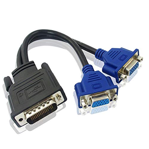 Blacell DMS-59 Pin Male to Dual VGA Female Y Splitter Video Card Adapter Cable - Image 1