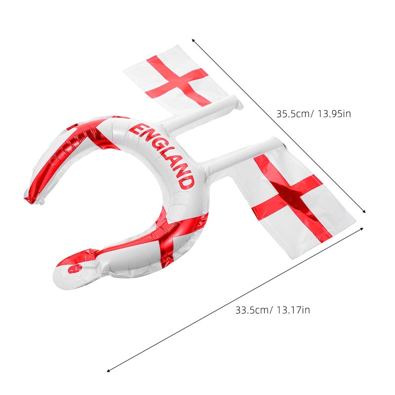 50pcs Football Themed Headbands Inflatable Party Headbands Flag-design Headdress - Image 2