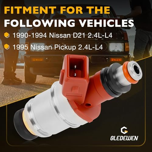 Gledewen 1660086G00 Fuel Injectors Set Of 4 Compatible With 19901994 Nissan D21 1995 Pickup 24LL4 Replace 1660086G10 JS211 3580798I4 - Image 3