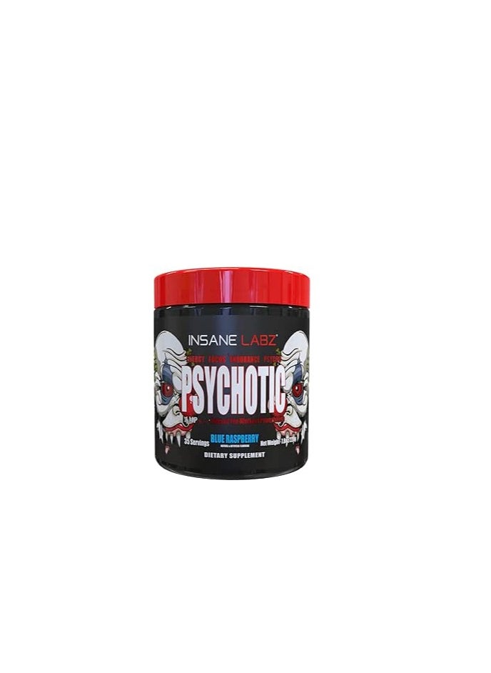 Insane labz Insane Labz Psychotic, High Stimulant Pre Workout Powder, Extreme Lasting Energy, Focus and Endurance with Beta Alanine, Creatine Monohydrate DMAE, 35 Srvgs (Blue Raspberry)  - Image 1