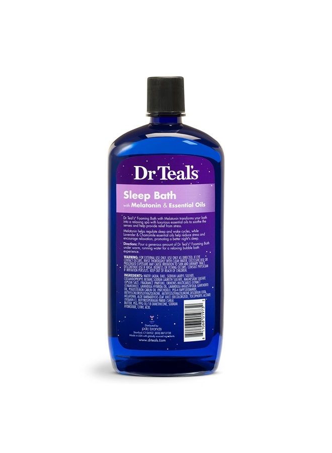 Dr Teal's Foaming Bath with Pure Epsom Salt, Melatonin Sleep Soak with Essential Oil Blend, 34 fl oz (Pack of 4) - Image 2