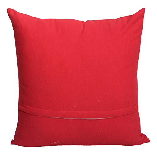 Dekor World 2 Piece Cotton Printed Tie Villa Collection Cushion Cover-for Living Room and Bedroom (Floral Red, Regular-40x40 cm) - Image 5