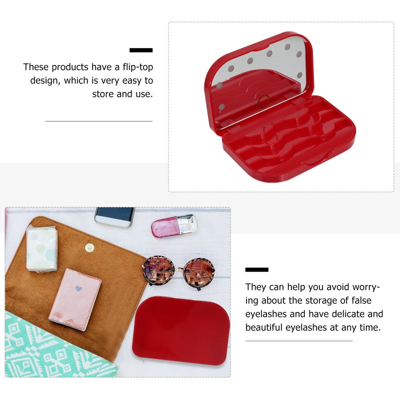 False Eyelash Case Eyelash Storage Box Eyelash Organizer Mirror Eyelash Case - Image 4
