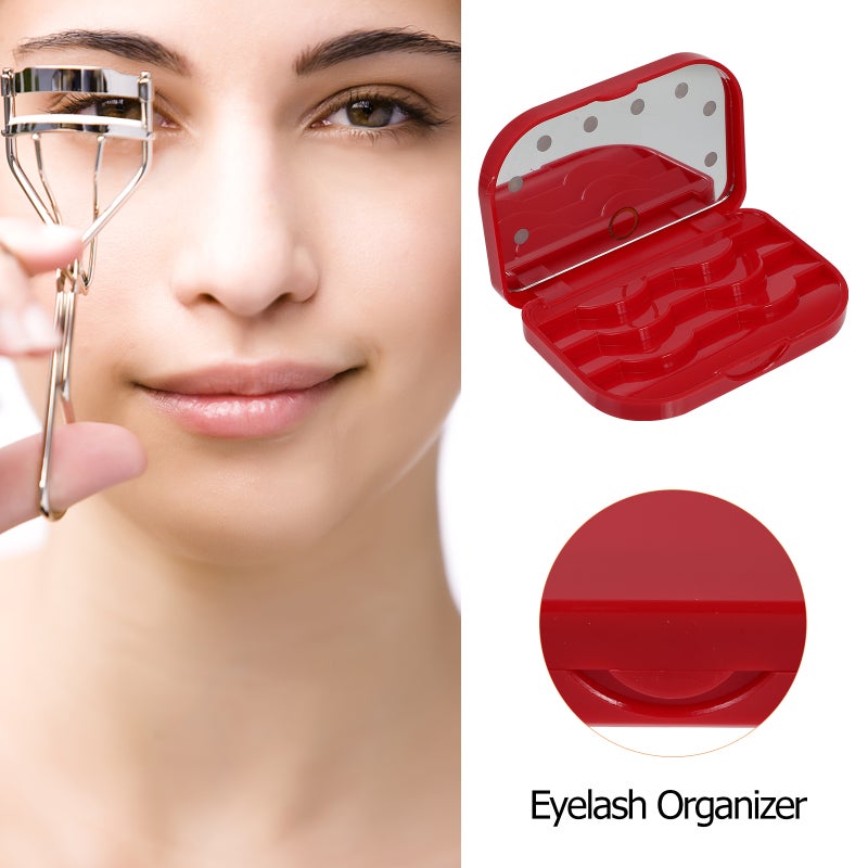False Eyelash Case Eyelash Storage Box Eyelash Organizer Mirror Eyelash Case - Image 5