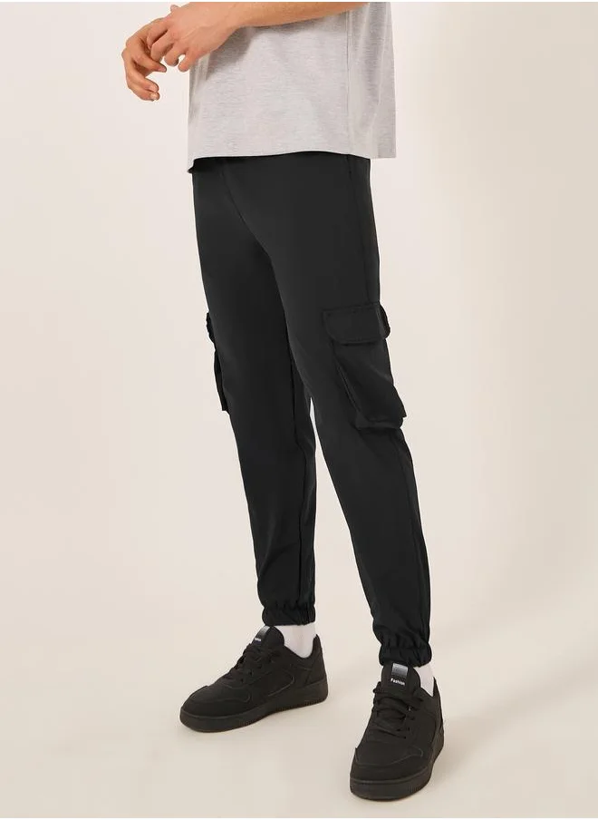 Styli Styli Slim Fit Cargo Joggers with Elasticated Hem