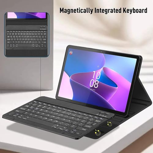 typecase Keyboard Case for Lenovo Tab P12 (12.7 Inch) with Pen Holder Slot, Mutiple Viewing Angle, Magnetically Detachable Wireless Bluetooth Keyboard with Smart Cover for TB-370FU (Black) - Image 5