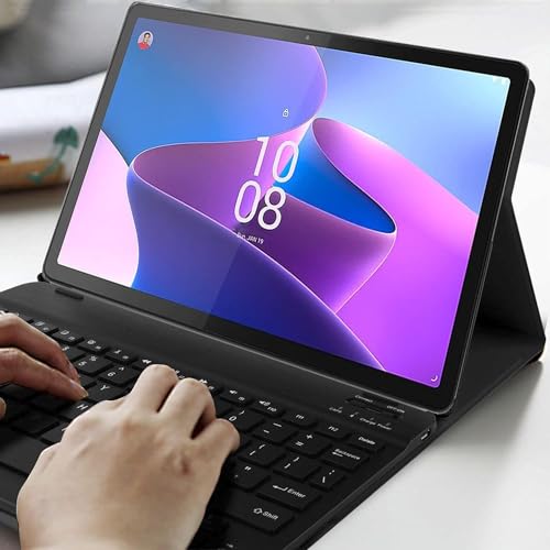 typecase Keyboard Case for Lenovo Tab P12 (12.7 Inch) with Pen Holder Slot, Mutiple Viewing Angle, Magnetically Detachable Wireless Bluetooth Keyboard with Smart Cover for TB-370FU (Black) - Image 3