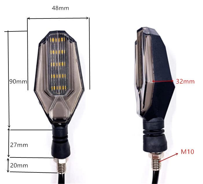 ELTRON TURBO DC Power U SHAPE Style Blinker Bright AMBER And BLUE LED Indicators Universal For All Bikes, Motorcycles Turn Signal Lights (Pack of 4) - Image 3