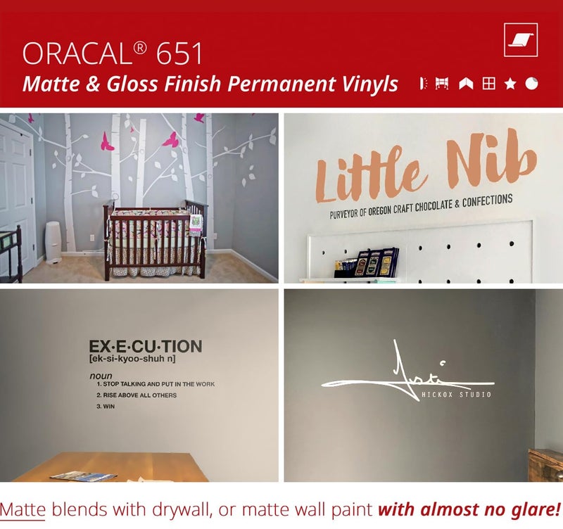 ORACAL 651 Matte White Vinyl Durable Roll Easy to Weed Permanent Adhesive Craft Vinyl for Plotting Machines, Decals & DIY Projects 12" x 50ft + Transfer Tape 12" x 24" - Image 5