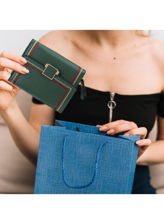 NANAO Women Wallet, Minimalist Design Women's Travel Wallets with ID Window, Credit Card Holder, Black Small Cash Wallets, Cute Leather Coin Purse, for Women Ladies and Girls (Green) - Image 5