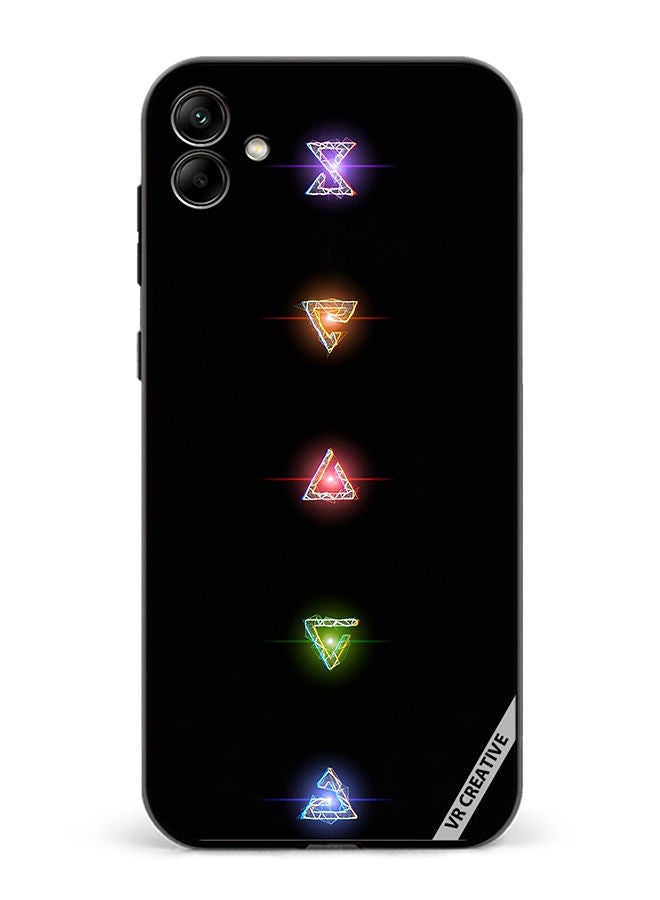 VR CREATIVE Protective Case Cover For Samsung Galaxy A04 Neon Lights Diamond Shapes Design Multicolour - Image 1