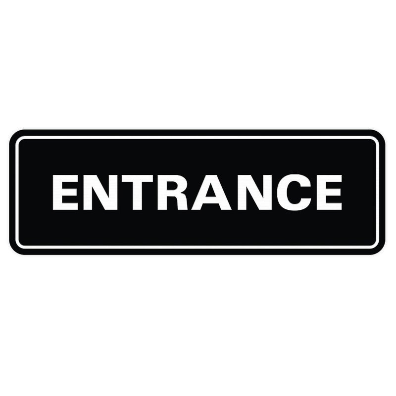 Standard Entrance Door/Wall Sign - Black - Medium